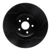 R1 2012-2025 Dodge Durango Front Left Drilled & Slotted Black Brake Rotor