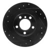 R1 2013-2016 Mini Cooper Countryman Rear Right Drilled & Slotted Black Brake Rotor