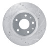 R1 2019-2025 Mazda 3 Front Right Drilled & Slotted Silver Brake Rotor