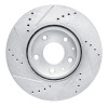 R1 2019-2025 Mazda 3 Front Right Drilled & Slotted Silver Brake Rotor