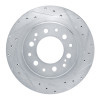 R1 2022-2025 Lexus GX550 Rear Right Drilled & Slotted Silver Brake Rotor