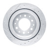 R1 2022-2025 Lexus GX550 Rear Right Drilled & Slotted Silver Brake Rotor