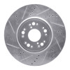 R1 1995-2000 Lexus LS400 Front Left Drilled & Slotted Silver Brake Rotor