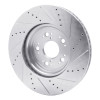 R1 1995-2000 Lexus LS400 Front Left Drilled & Slotted Silver Brake Rotor