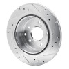 R1 1989-1996 Nissan 300ZX Turbo Rear Left Drilled & Slotted Silver Brake Rotor