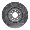 R1 2017-2025 Alfa Romeo Stelvio Front Left Drilled & Slotted Silver Brake Rotor