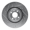 R1 2012-2019 Fiat 500 (USA/Canada) Front Right Drilled & Slotted Silver Brake Rotor