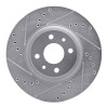 R1 2012-2019 Fiat 500 (USA/Canada) Front Left Drilled & Slotted Silver Brake Rotor