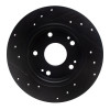 R1 2016-2025 Honda Civic Hatchback Rear Right Drilled & Slotted Black Brake Rotor