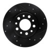 R1 2014-2022 Chrysler 200 Rear Right Drilled & Slotted Black Brake Rotor