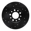 R1 2014-2022 Chrysler 200 Rear Right Drilled & Slotted Black Brake Rotor