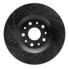 R1 2002-2018 Dodge Sprinter 2500 Rear Right Drilled & Slotted Black Brake Rotor