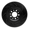 R1 2017-2025 Alfa Romeo Stelvio Rear Left Drilled & Slotted Black Brake Rotor