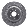 R1 2008-2025 Infiniti G37 Rear Left Drilled & Slotted Silver Brake Rotor
