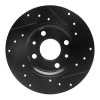R1 2009-2019 Fiat 500 (Mexico) Rear Left Drilled & Slotted Black Brake Rotor
