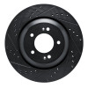 R1 2019-2025 Hyundai Elantra N Rear Left Drilled & Slotted Black Brake Rotor