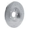 R1 87-91 Chrysler TC Maserati Rear Right Drilled & Slotted Silver Brake Rotor
