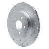 R1 87-91 Chrysler TC Maserati Rear Left Drilled & Slotted Silver Brake Rotor