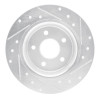 R1 20-25 Chrysler Pacifica Rear Left Drilled & Slotted Silver Brake Rotor