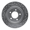 R1 04-08 Chrysler Pacifica Rear Left Drilled & Slotted Silver Brake Rotor