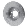 R1 07-17 Chrysler 200 Rear Left Drilled & Slotted Silver Brake Rotor
