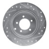 R1 07-17 Chrysler 200 Rear Left Drilled & Slotted Silver Brake Rotor