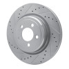 R1 06-23 Dodge Magnum Rear Left Drilled & Slotted Silver Brake Rotor