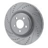 R1 05-23 Chrysler 300 Front Left Drilled & Slotted Silver Brake Rotor