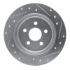 R1 03-10 Chrysler PT Cruiser Rear Left Drilled & Slotted Silver Brake Rotor