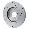 R1 89-95 Chrysler LeBaron Front Left Drilled & Slotted Silver Brake Rotor