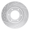 R1 01-04 Honda Passport Front Right Drilled & Slotted Silver Brake Rotor