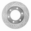 R1 01-04 Honda Passport Front Left Drilled & Slotted Silver Brake Rotor