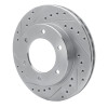 R1 01-04 Honda Passport Front Left Drilled & Slotted Silver Brake Rotor