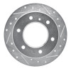 R1 88-95 Isuzu Pickup Rear Right Drilled & Slotted Silver Brake Rotor