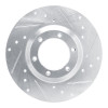 R1 78-83 Chevrolet Luv Front Right Drilled & Slotted Silver Brake Rotor