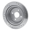 R1 83-89 Isuzu Impulse Rear Left Drilled & Slotted Silver Brake Rotor