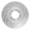 R1 83-89 Isuzu Impulse Front Right Drilled & Slotted Silver Brake Rotor