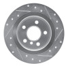 R1 14-25 BMW i3 Rear Left Drilled & Slotted Silver Brake Rotor