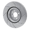 R1 13-13 Mini Cooper (Excl Clubman) Front Left Drilled & Slotted Silver Brake Rotor