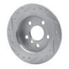 R1 14-24 Mini Cooper (Excl Clubman) Rear Right Drilled & Slotted Silver Brake Rotor