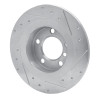 R1 13-16 Mini Cooper Countryman Rear Left Drilled & Slotted Silver Brake Rotor