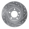 R1 13-16 Mini Cooper Countryman Rear Left Drilled & Slotted Silver Brake Rotor