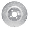 R1 09-14 Mini Cooper Clubman Front Right Drilled & Slotted Silver Brake Rotor