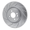 R1 09-14 Mini Cooper (Excl Clubman) Front Left Drilled & Slotted Silver Brake Rotor