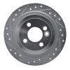 R1 09-14 Mini Cooper Clubman Rear Left Drilled & Slotted Silver Brake Rotor