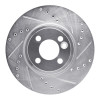 R1 07-15 Mini Cooper (Excl Clubman) Front Right Drilled & Slotted Silver Brake Rotor