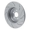 R1 17-25 BMW 230I Right Rear Drilled & Slotted Silver Brake Rotor
