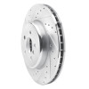 R1 17-25 BMW 530E Front Left Drilled & Slotted Silver Brake Rotor