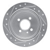 R1 88-90 BMW 325IX Rear Right Drilled & Slotted Silver Brake Rotor