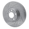 R1 16-18 BMW X4 Right Front Drilled & Slotted Silver Brake Rotor